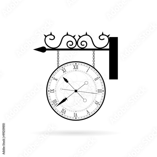 clock elegant vector on white