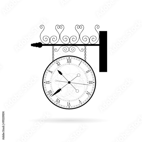 clock ticking vector on white