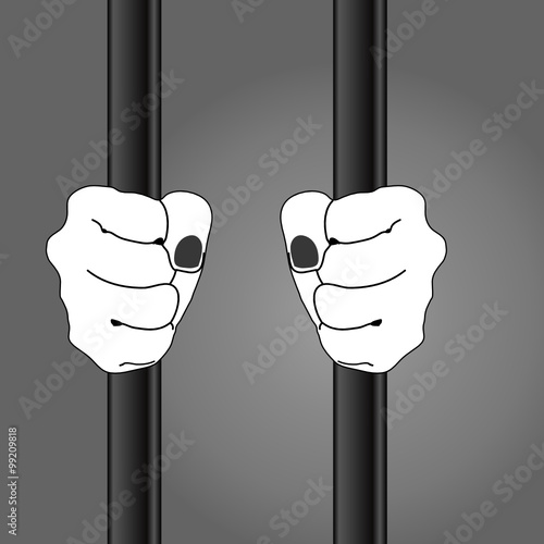 hand behind cage vector