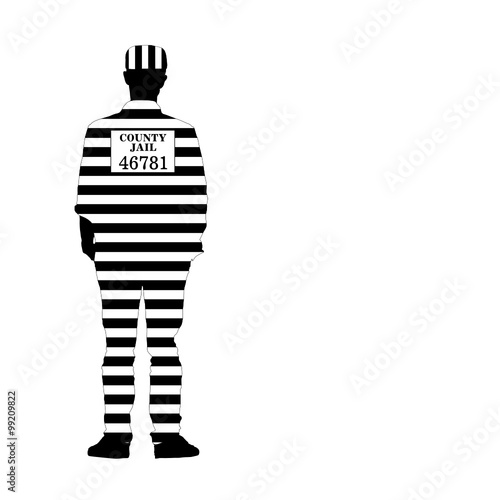 man in jail vector silhouette