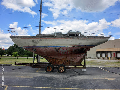 Old wooden boat in Wisconsin