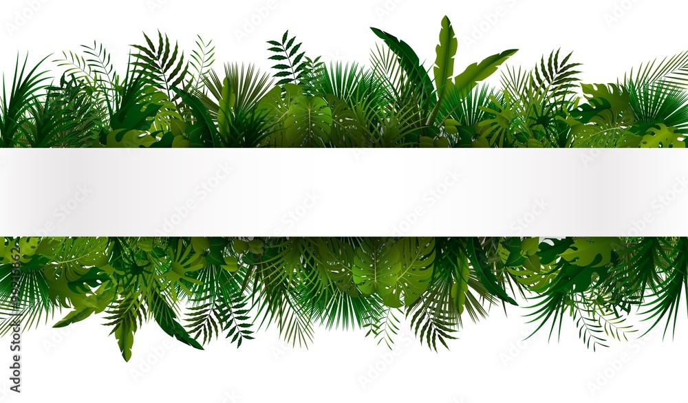 Obraz premium Tropikalne liście. Kwiatowy wzór tła