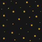 Gold star with black background.