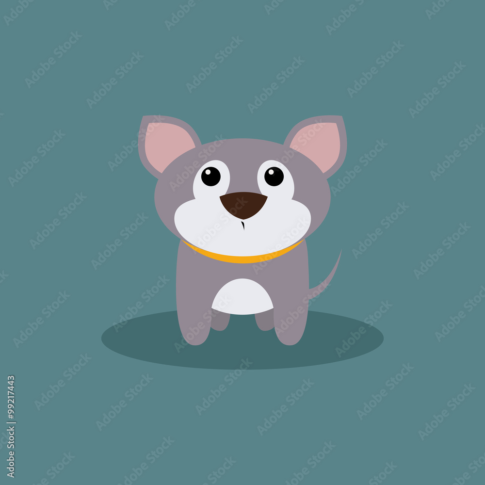 Naklejka premium Cute Cartoon Dog