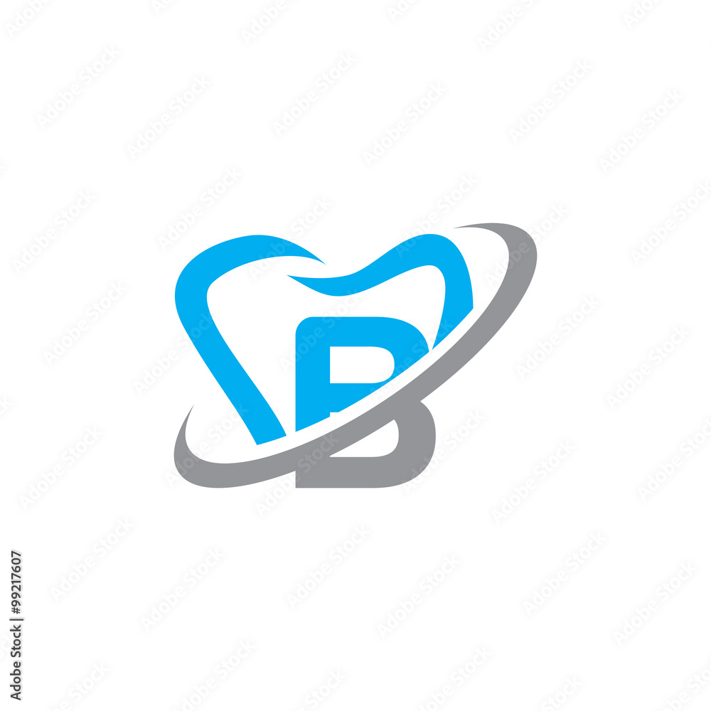 Simple Dental Initial Logo Vector Swossh b Simple Dental Initial Logo Vector Swossh b