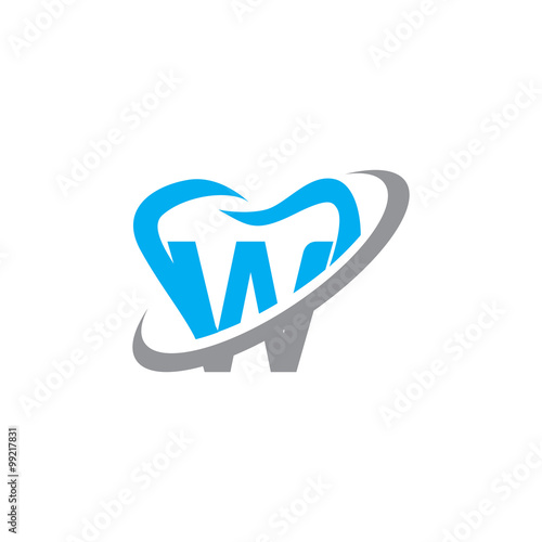 Simple Dental Initial Logo Vector Swossh w photo