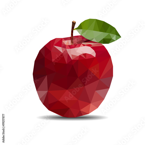 apple polygon on white background isolate vector illustration eps 10