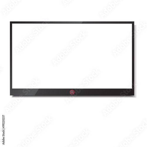 LED / LCD TV screen hanging on grey background isolate vector illustration eps 10