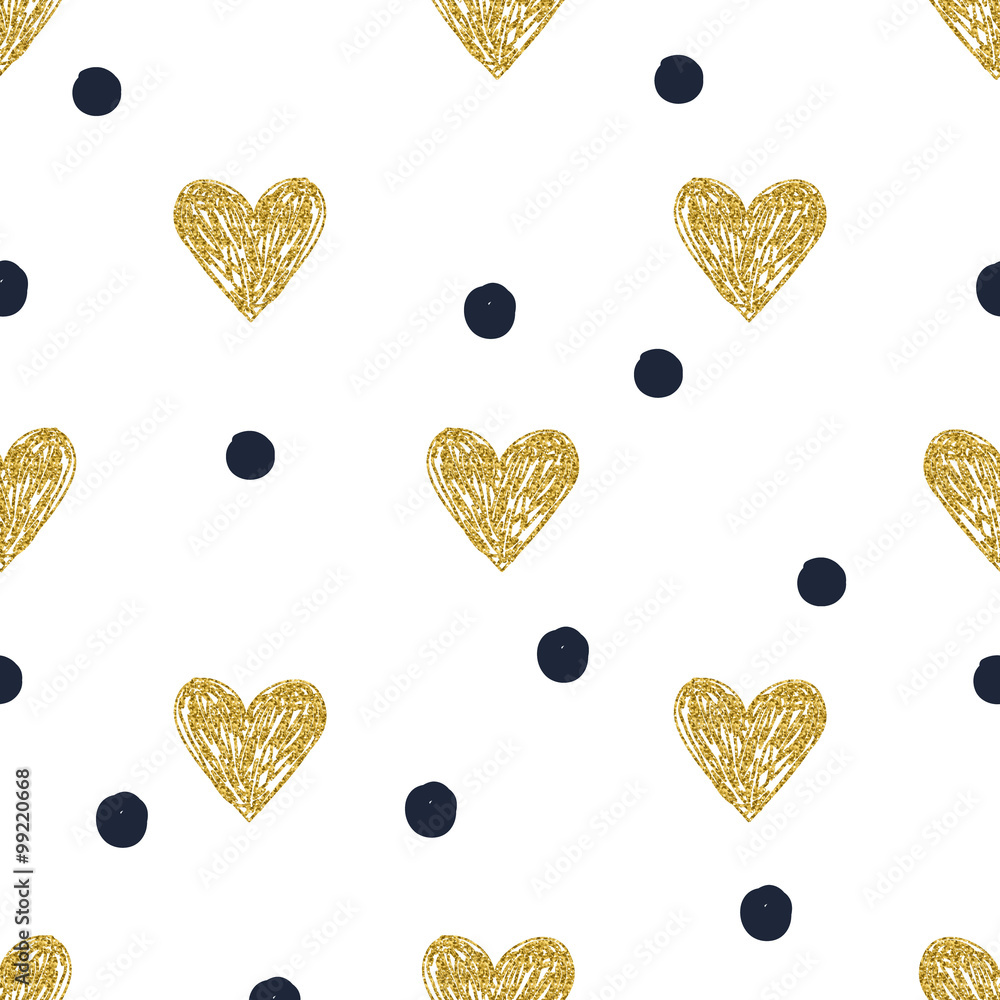 Pattern hearts polka dot Stock Vector | Adobe Stock