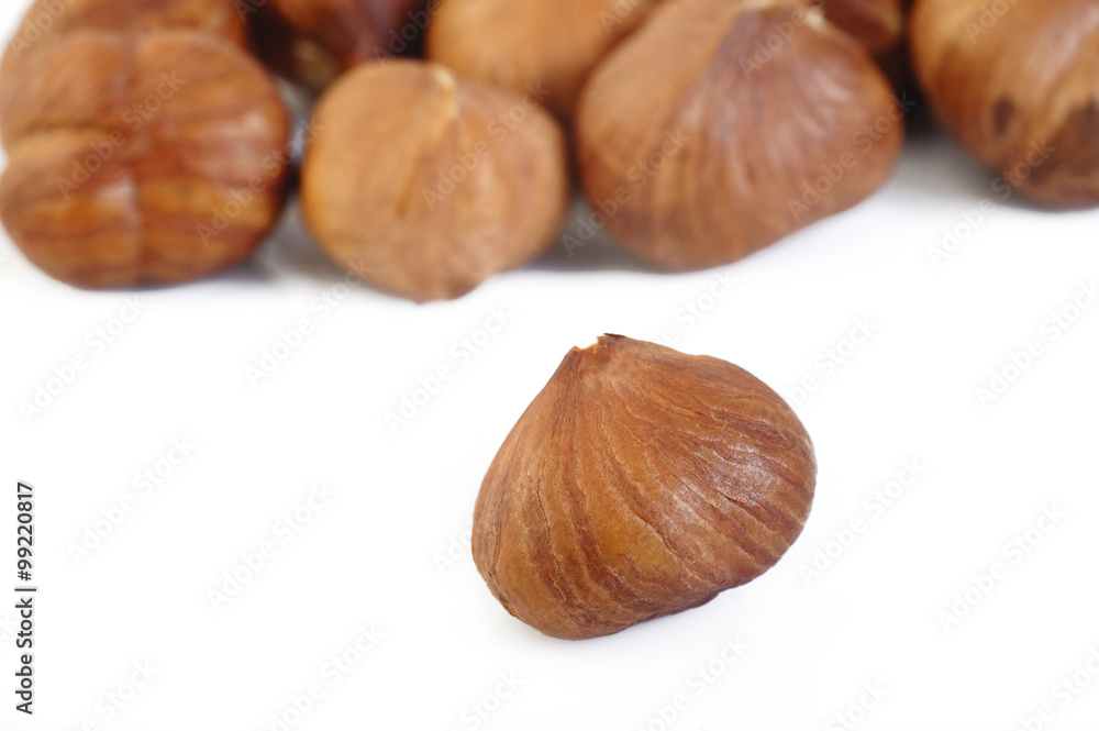 peeled hazelnuts isolated on white peeled hazelnuts isolated on white
