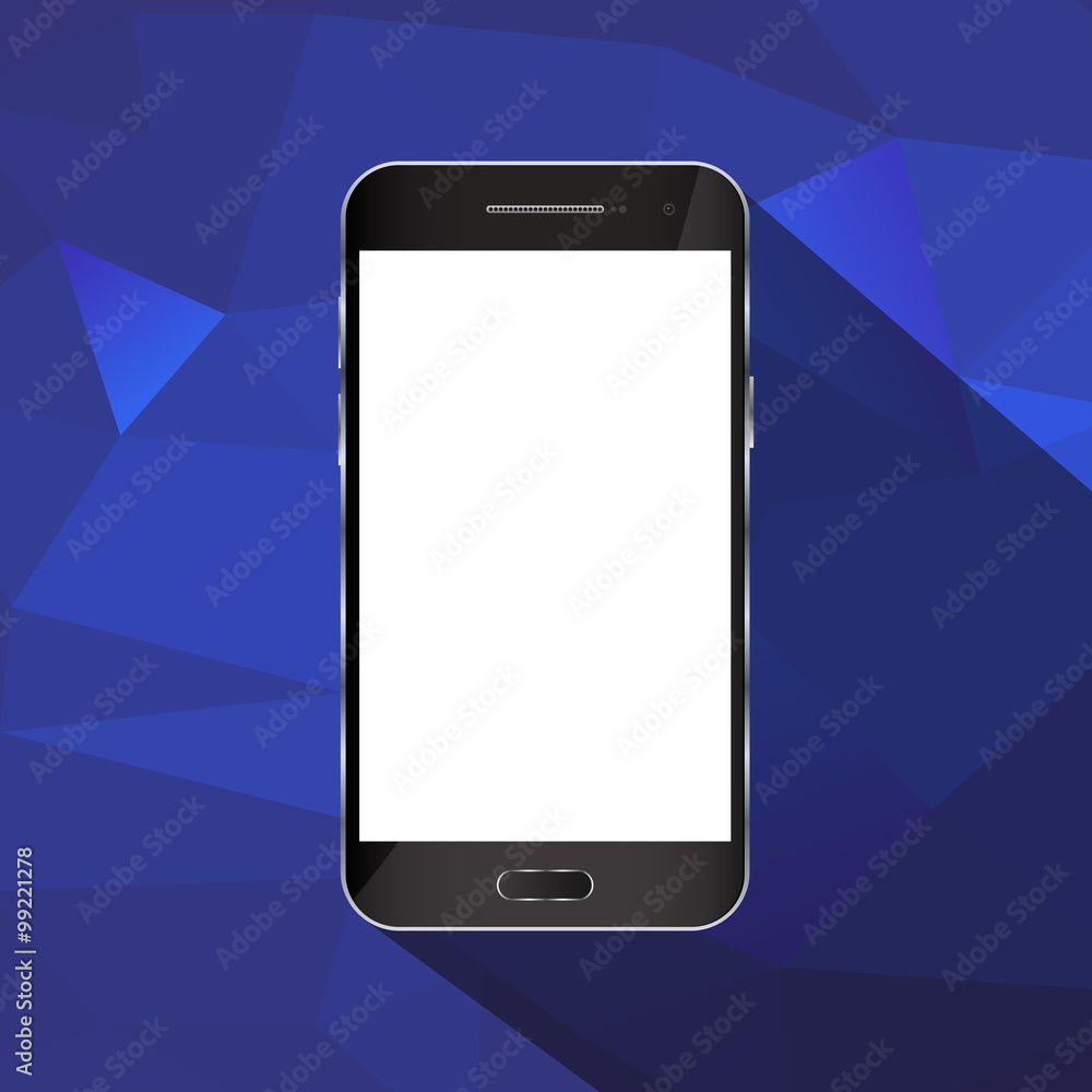 phone long shadow on blue polygon background vector illustration eps 10 phone long shadow on blue polygon background vector illustration eps 10