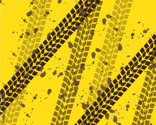 grunge background with brown tire track