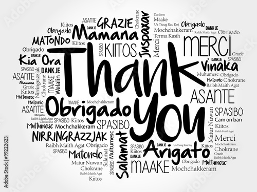 Thank You Word Cloud background in all languages