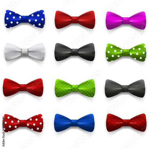 Set of multicolored bow tie.
