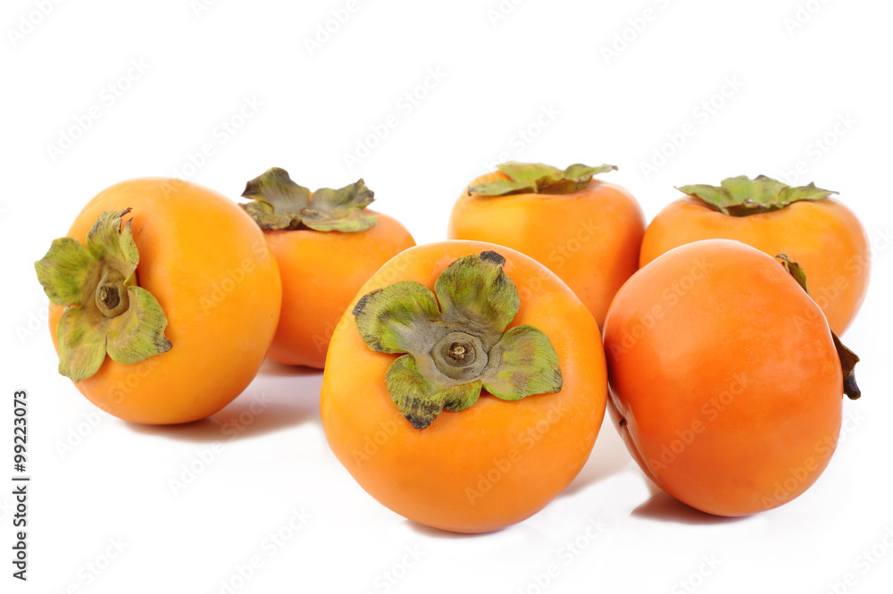 Fresh persimmon fruit isolated on white background Fresh persimmon fruit isolated on white background