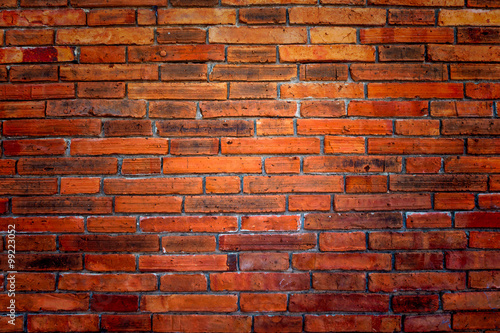 Old red brick wall backgroun