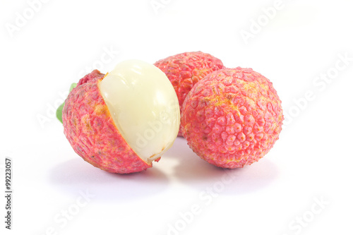lychee on  white background