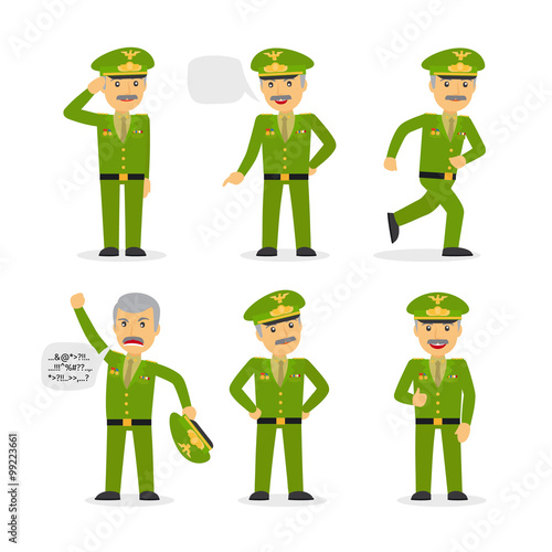 Fotografering Military general character vector