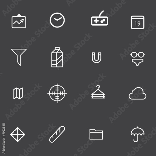 outline icon set for graphic design vector illustration eps 10