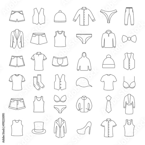 Icons clothes  vector illustration.