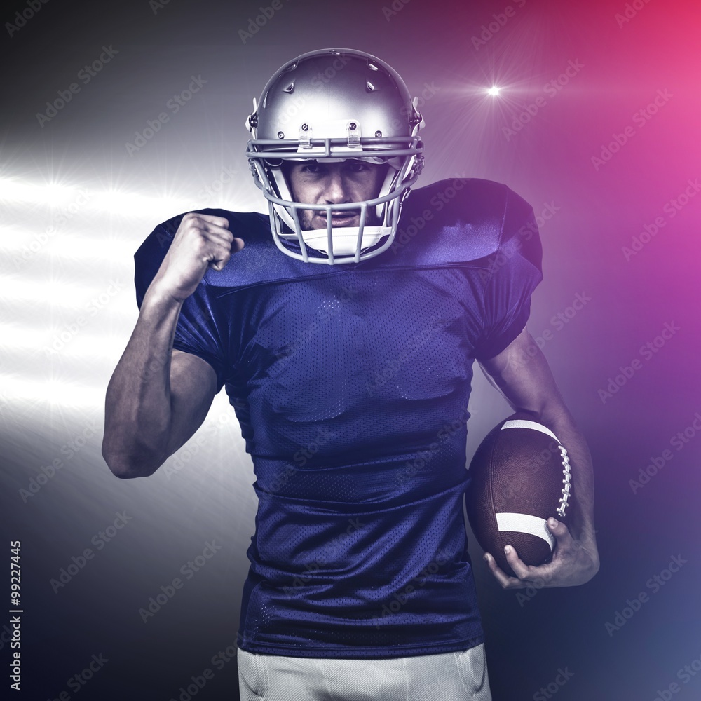 American football player running with ball American football player running with ball