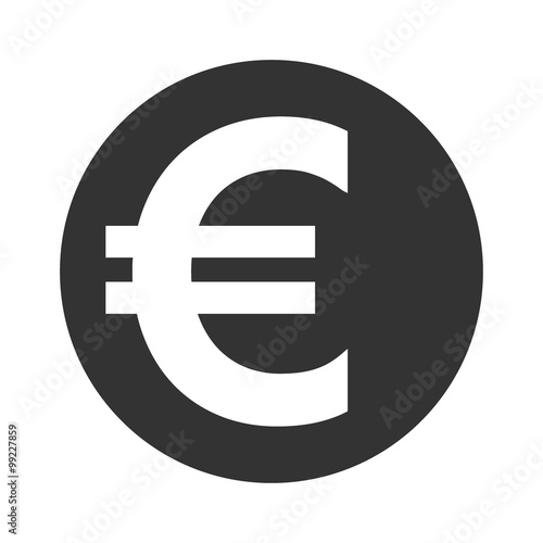 Euro sign. Simple web navigation icon. Symbol of currency, finance, business and banking. Money label. Gray flat coin isolated on white background. Flat design concept Stock Vector illustration