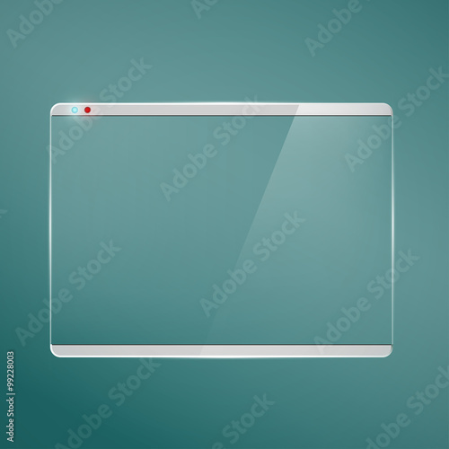 Transparent glass futuristic screen.