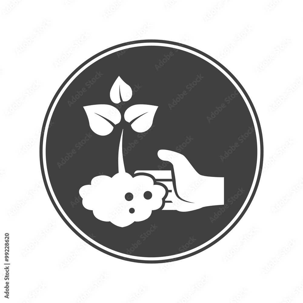 Human care under the plants icon Human care under the plants icon