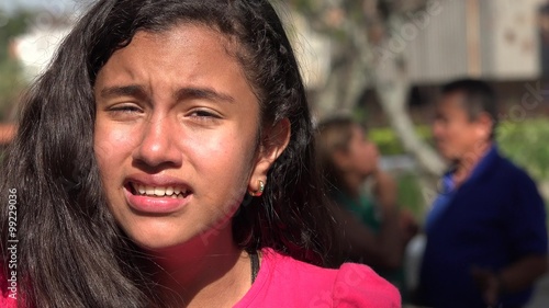 Sad Girl while Adults Argue