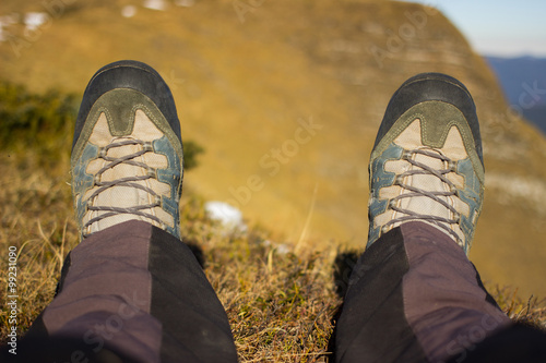 Hiking in the mountains.