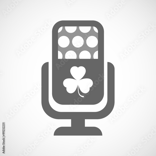 Isolated microphone icon with a clover