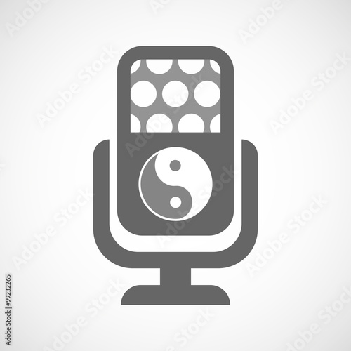 Isolated microphone icon with a ying yang