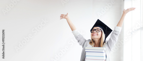 Billede på lærred happy student in graduation cap