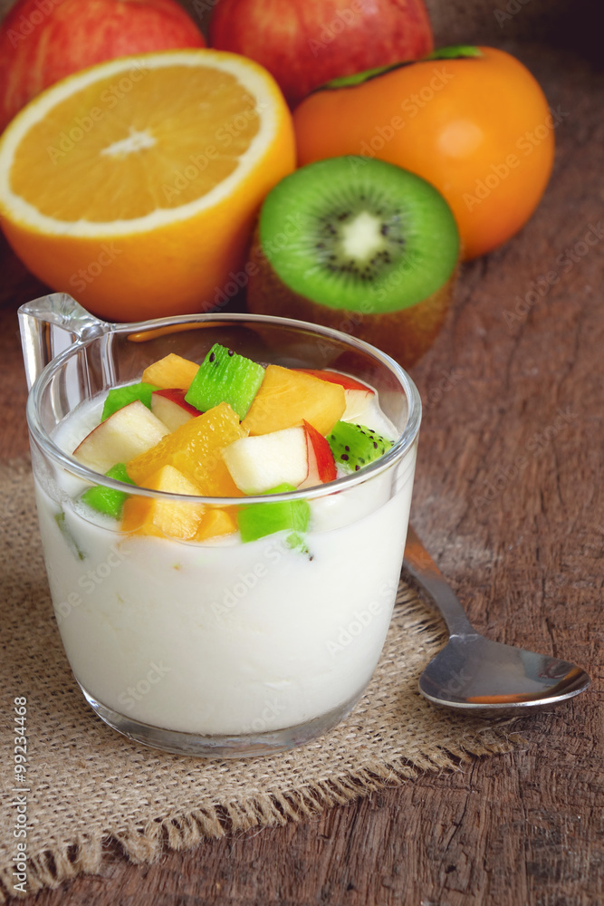 Yogurt with fresh tropical fruit Yogurt with fresh tropical fruit