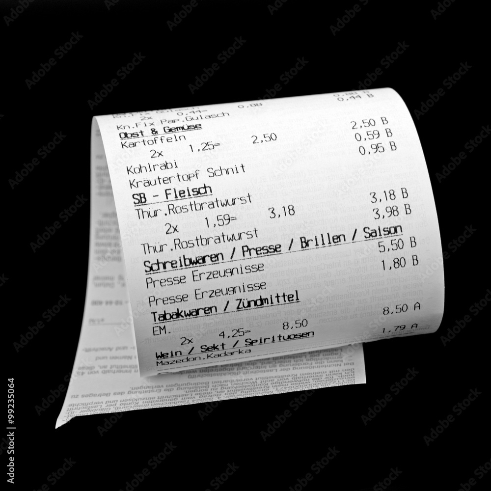 Naklejka premium Kassenzettel