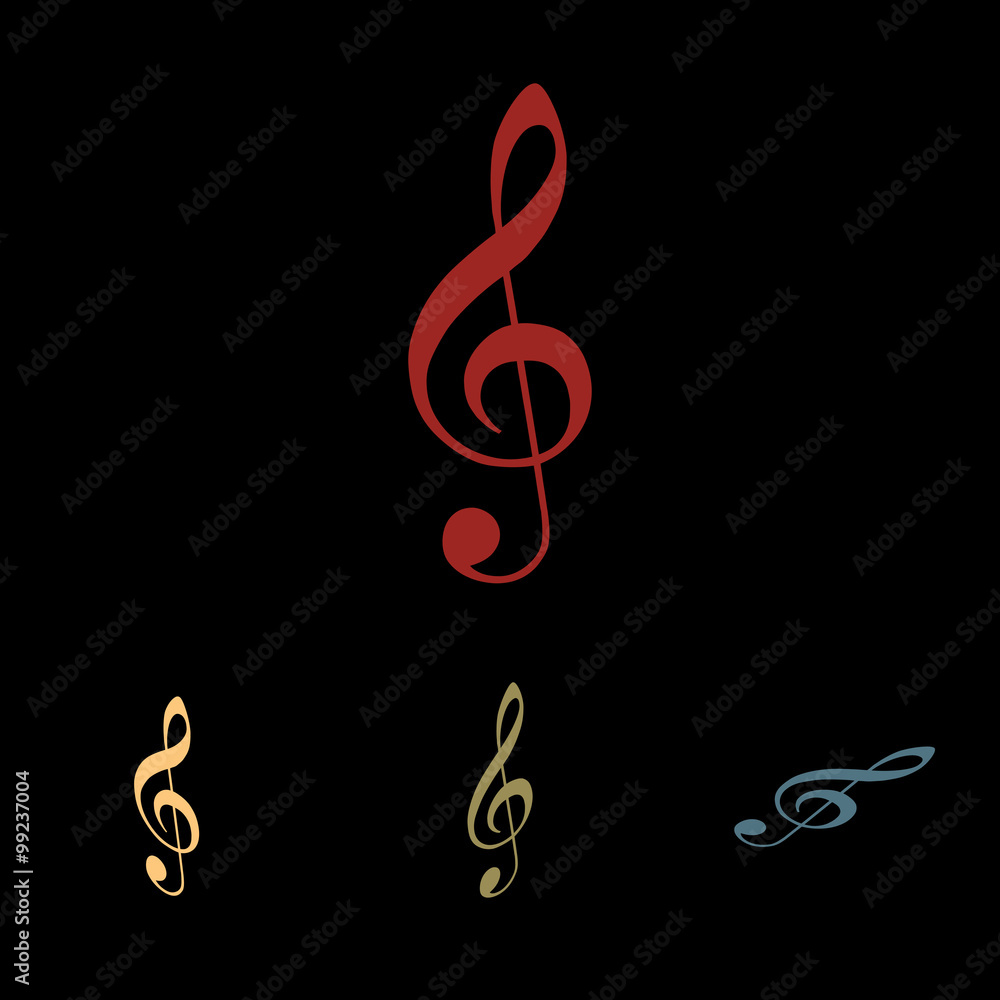 Violine clef icon set Violine clef icon set