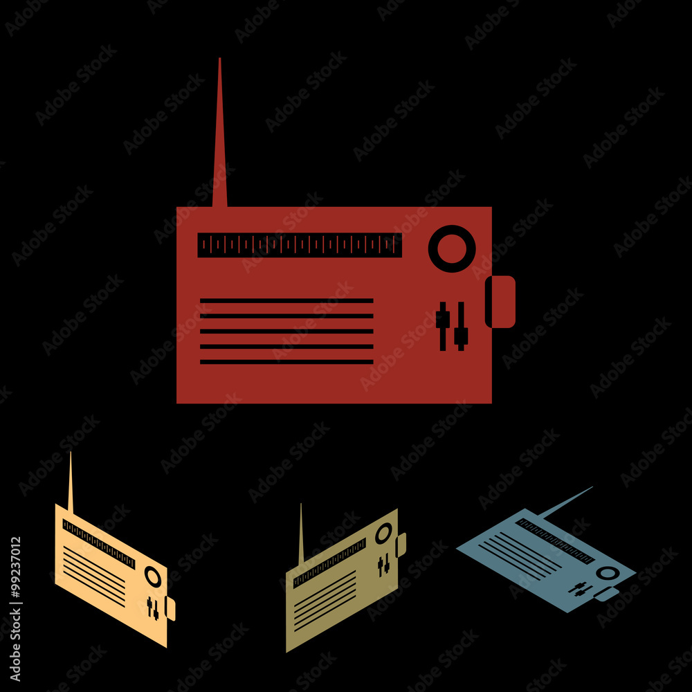 Radio silhuette icon set Radio silhuette icon set