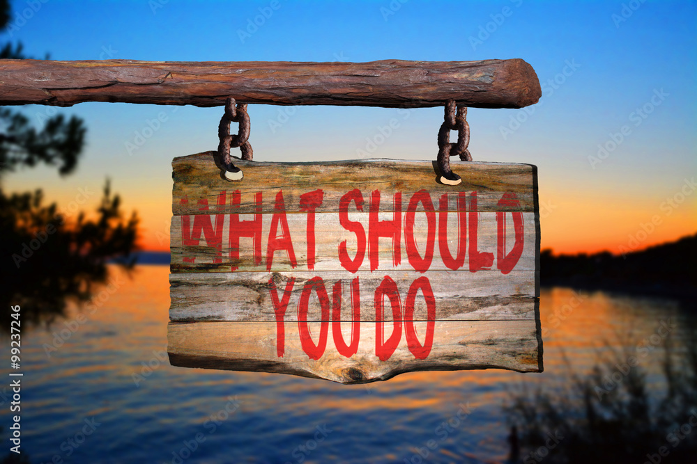 Fototapeta premium What should you do motivational phrase sign