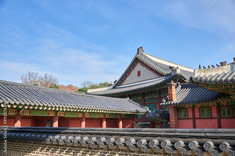 tiled roofs of Korean traditional palace
