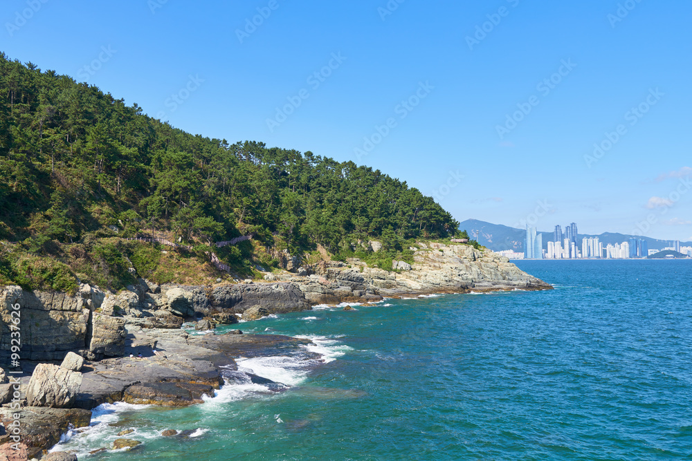 Igidae coastline and seaside of Haeundae district
