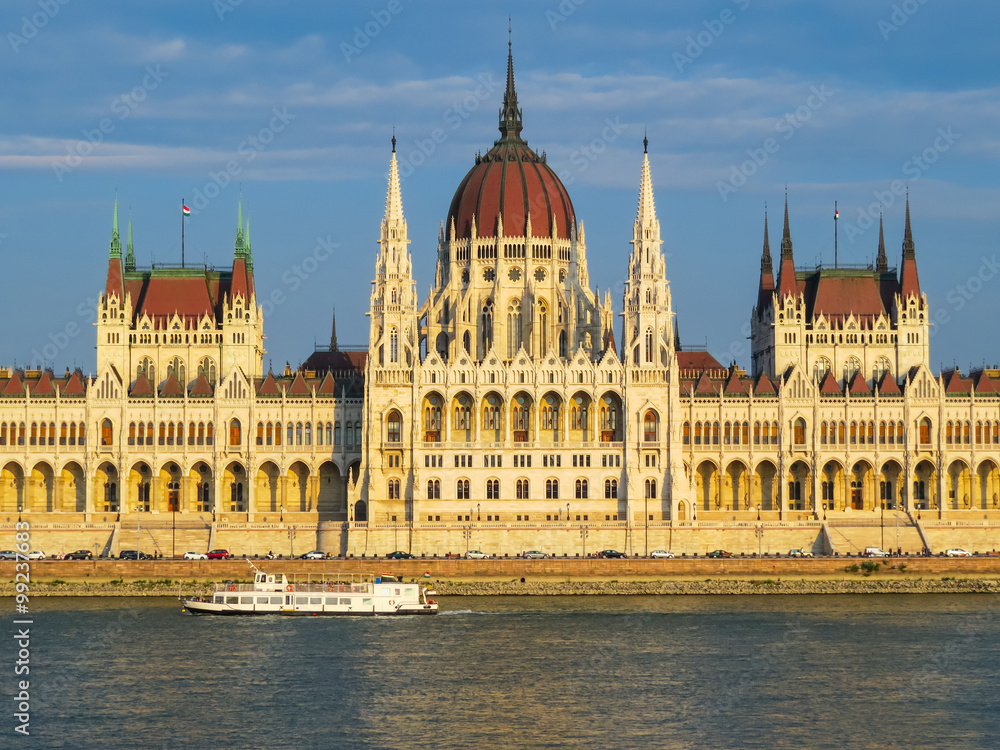 The Hungarian Parliament on a sunset, Budapest, Hungary