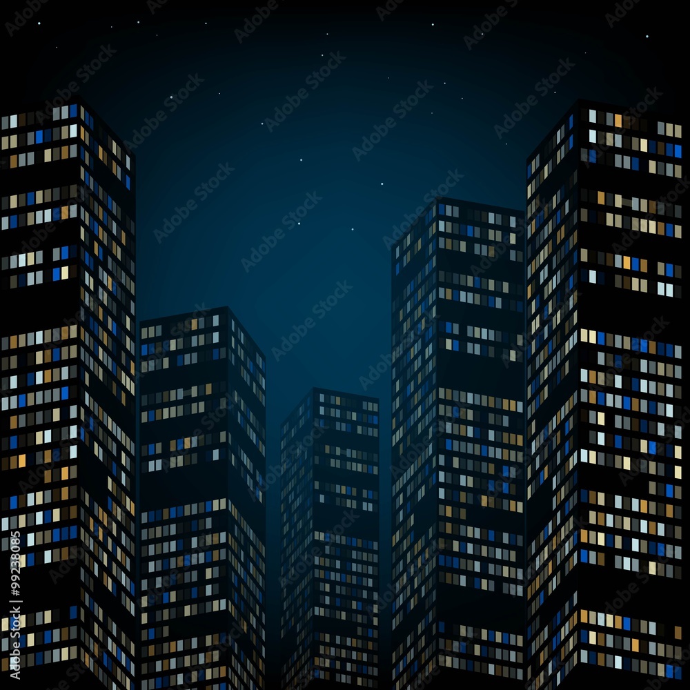 Skyscrapers and the night sky