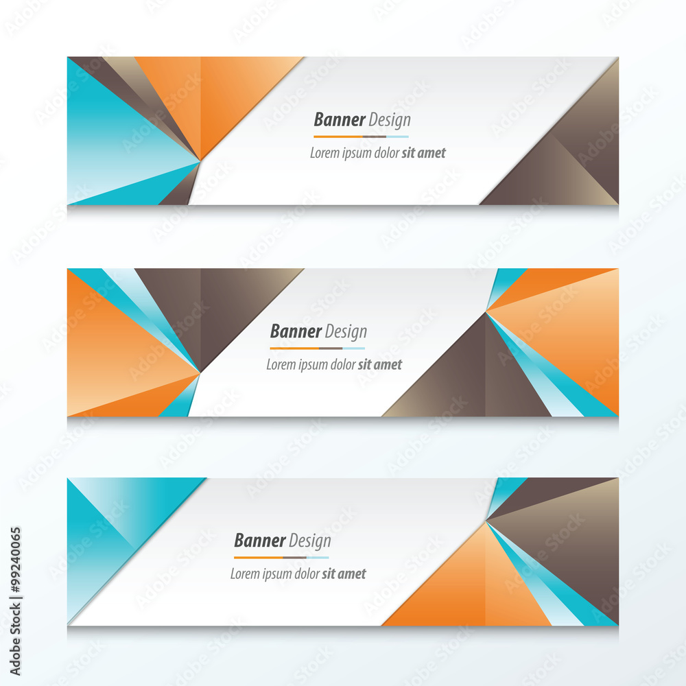 Fototapeta premium Triangle Banner Orange, blue, brown