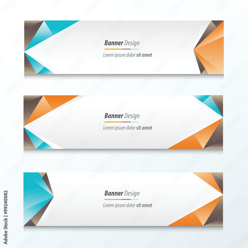 Abstract Triangle Banner Orange, blue, brown