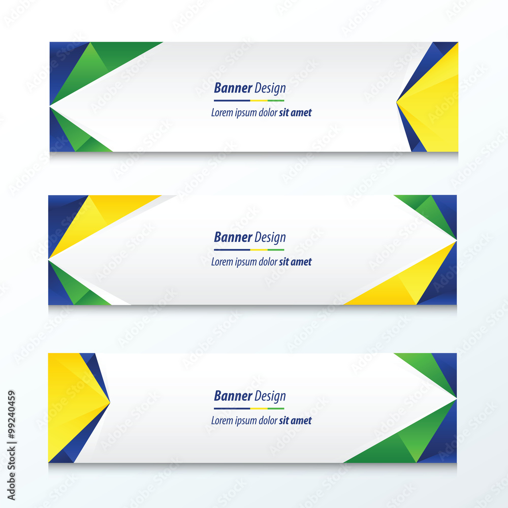 Abstract Triangle Banner  Brazil Styles