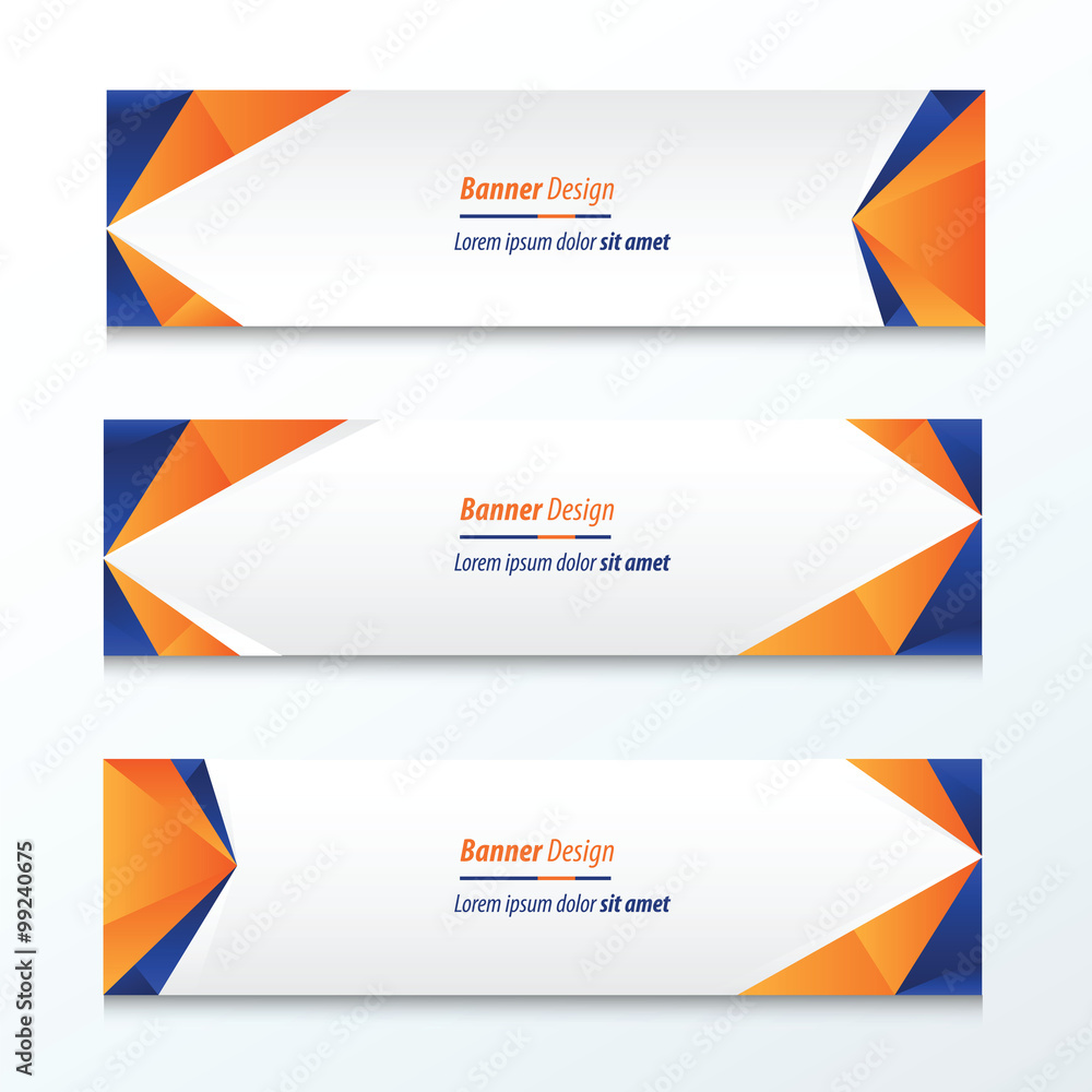 Fototapeta premium Abstract Triangle Banner orange and blue