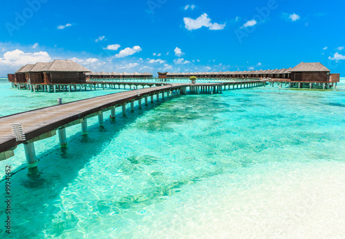  beach with water bungalows Maldives © Pakhnyushchyy