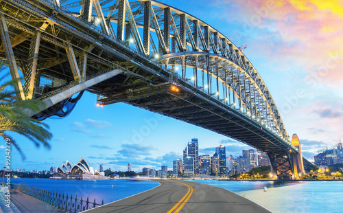 Photography Asphalt Road to Sydney. Holiday and travel concept