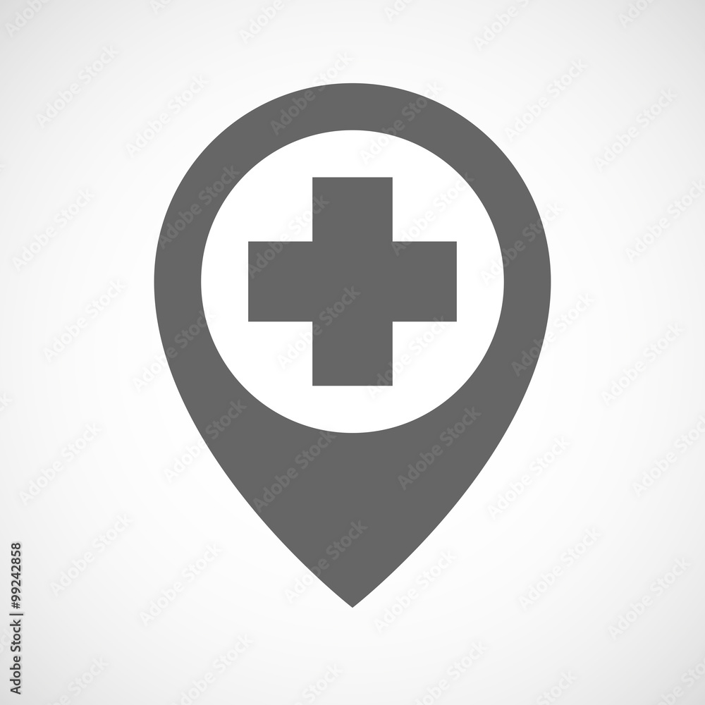 Isolated map marker with a pharmacy sign Isolated map marker with a pharmacy sign