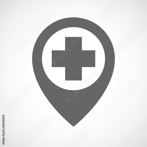 Isolated map marker with a pharmacy sign